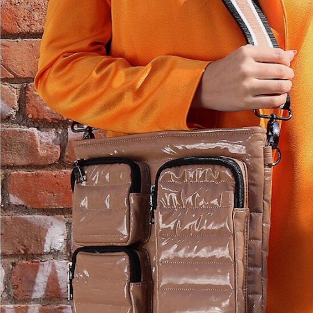 NWT Patent Tan Crossbody Bag